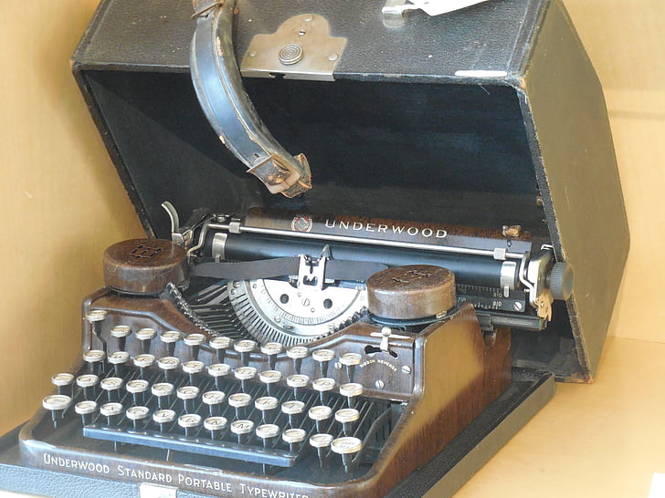skrivmaskin, Vintage, Vintage skrivmaskin, gamla, retro, typ, Antik