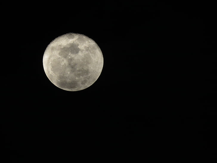 mėnulis, nakties dangus, naktį, danguje mėnulis, Astronomija, Mėnulio paviršiaus, Pilnatis