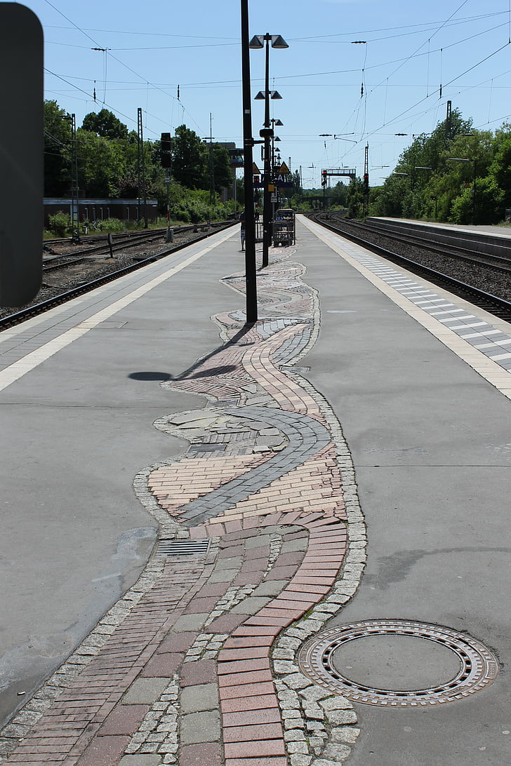 Hundertwasser, Treinstation, het platform, patch, Uelzen