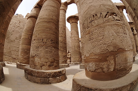 kolommen, Egypte, Egyptische, pijlers, hiërogliefen, oude, geschiedenis