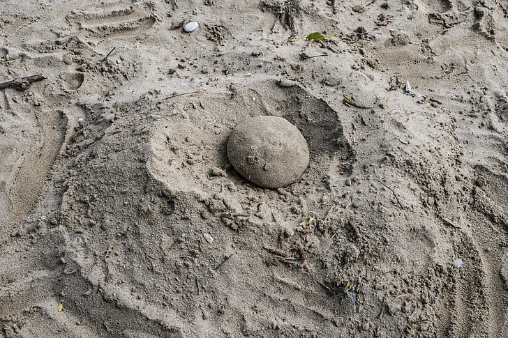 smėlio kamuolys, paplūdimys, žaisti, smėlio