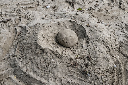 모래 공, 비치, 플레이, 모래