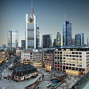 Nemecko, Frankfurt nad Mohanom, Frankfurt, mesto, Architektúra, Panoráma mesta, budova