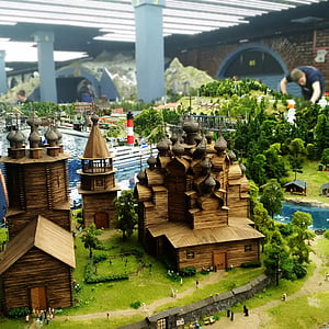 São Petersburgo, modelo, escala, Kievan rus, em miniatura, história, de madeira