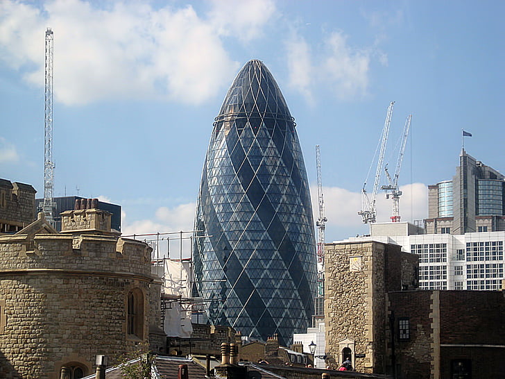building, the gherkin, london, gherkin, tower, english