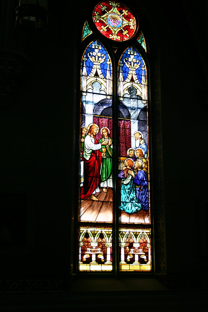 Църква, Прозорец, стъклопис, религия, християнството, архитектура, катедрала