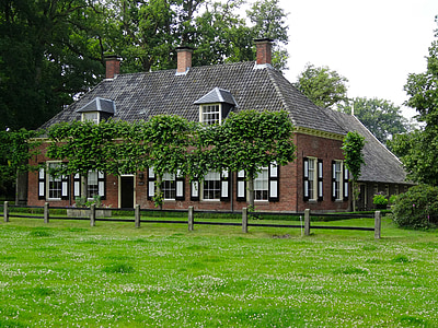 kasteelboerderij, hrad, palác, dům, Manor, Nizozemsko, Nizozemsko
