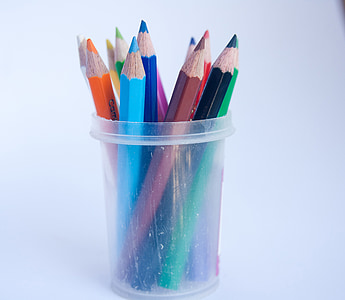 pencils, spectrum, colors, school, education, rainbow