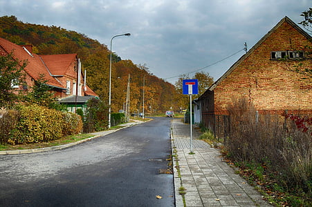 poland, village, buildings, houses, architecture, street, outside
