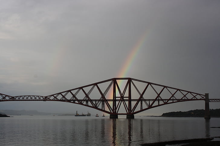 ponte, Escócia, arco-íris, escocês, Marco