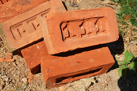 murstein, relieff, rød murstein, konstruksjon, nummer én