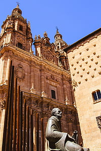 Salamanca, Universität, Päpstlichen, Haus, Schalen, Skulptur, Statue