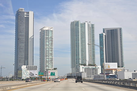 City, mod, autostrada, Miami