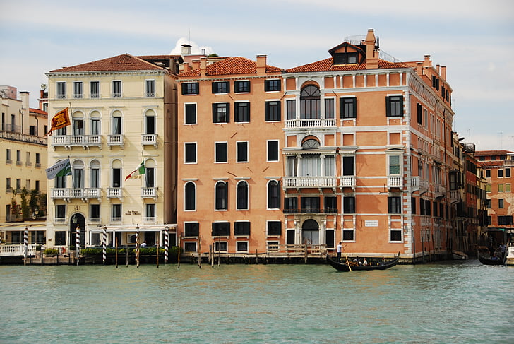 Velence, kastélyok, víz, Palazzo, tenger, Olaszország, Veneto
