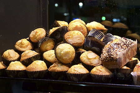 pastelitos (cupcakes), magdalenas, pastel, alimentos, postre, dulce, pastelería