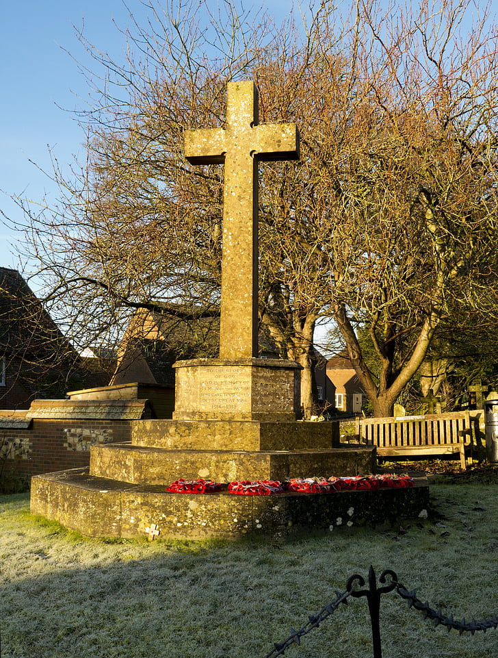 Memorial, krig, Dorset, UK, Frost, Cross