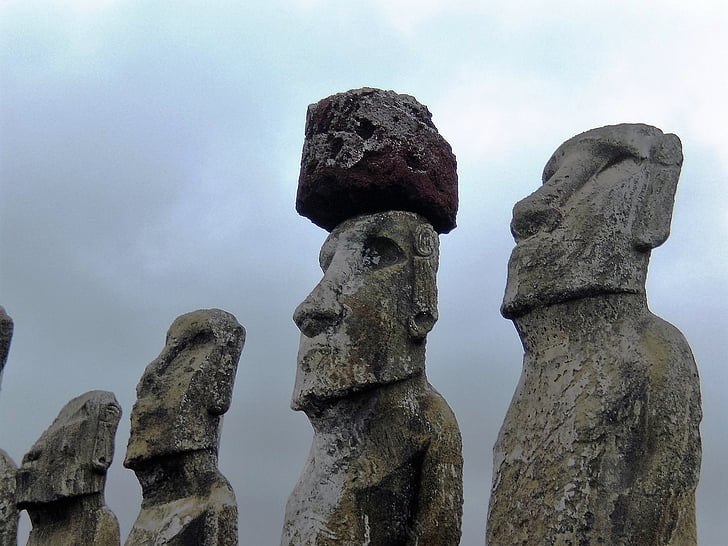Paaseiland, hoofd, gezichten, steen, Chili, gezicht, oude