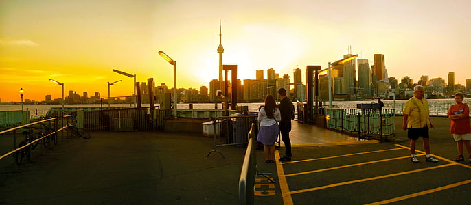 Toronto, Ontario, Kanada, ön, CN tower, staden