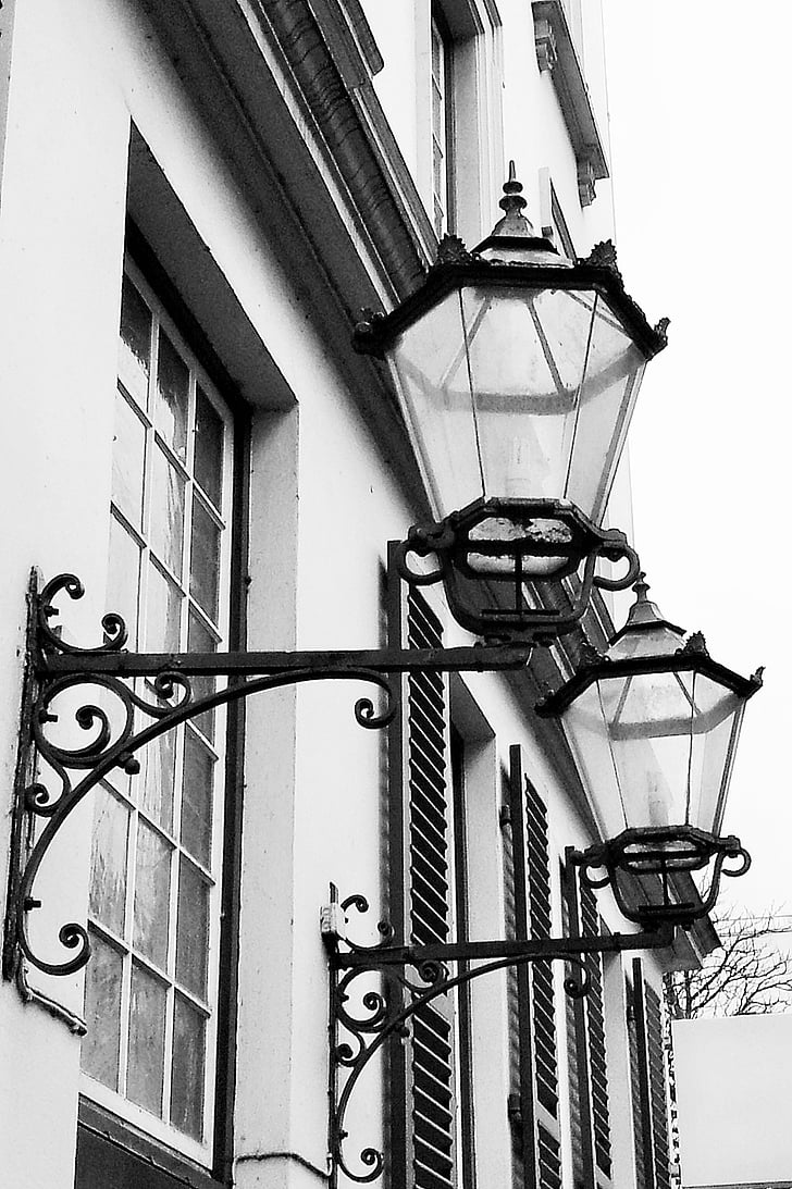 Lanterne della via, Amburgo, Pöseldorf, storicamente, nostalgica, vecchio, romantica
