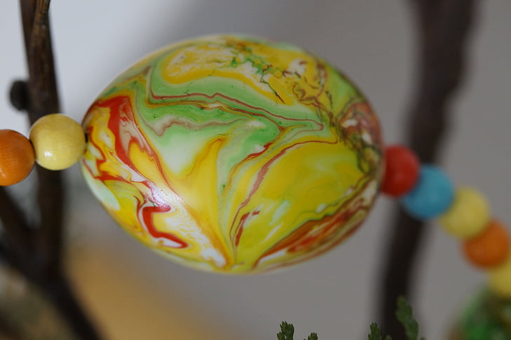 vajíčko, Velikonoční vajíčko, mramorované, Velikonoce, barevné, umění, malba