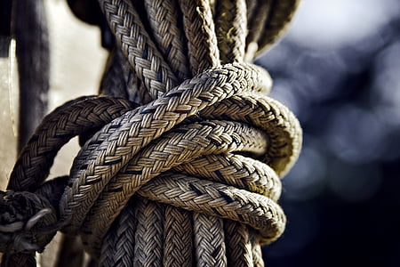 gray, rope, knot, strength, durability, tied knot, tied up