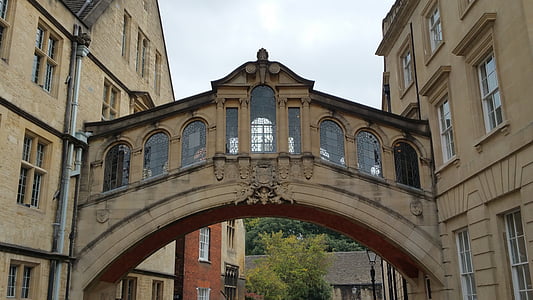 Oxford, historické, město, Anglie, vysoká škola, Most, Architektura