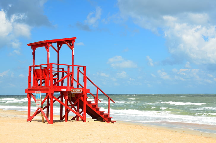 Plaża, krzesło, linia brzegowa, pusty, idylliczne, krajobraz, aktywny wypoczynek