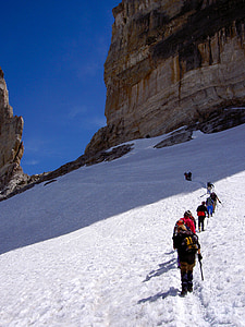 mägi, lumi, mägironimine, samm, Rock, Itaalia, talvel