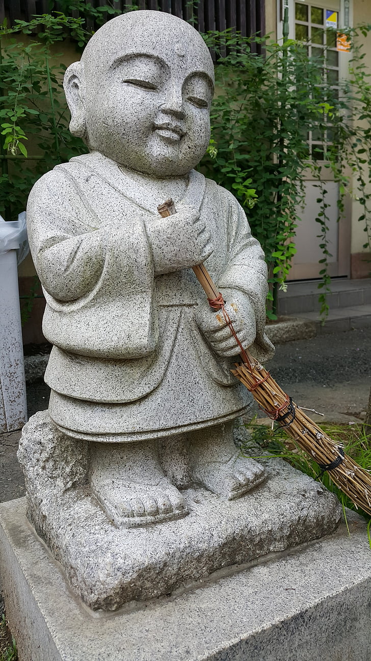 Japó, Nina, monjos, novell, r, estàtua, budista