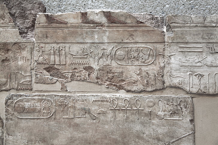 hiroglif Mesir, marmer, Mesir, Mesir, kuno, Monumen, batu