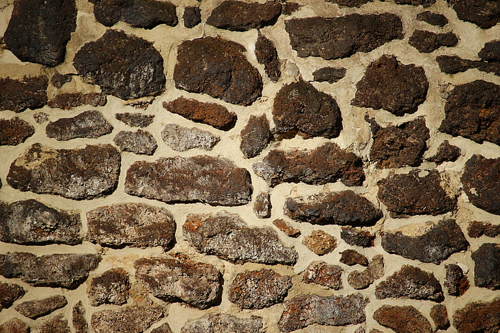 muur, steen, rasenerz, feilenmoos, Klump, samendoen van steen, griese tegen