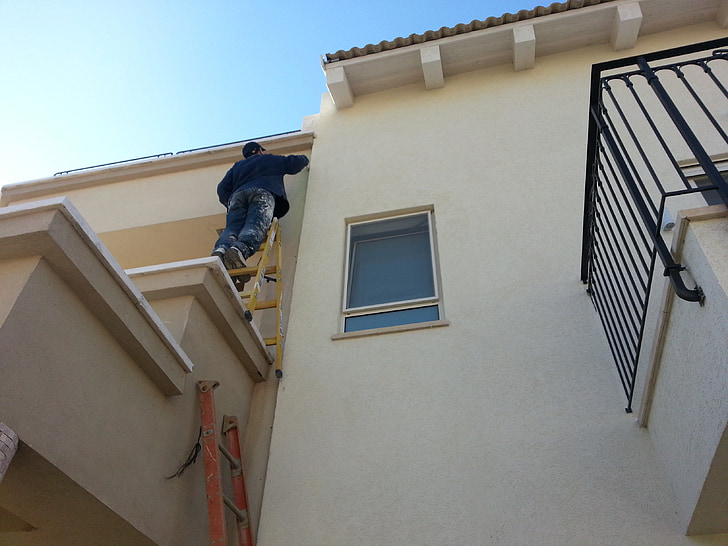 climb, ladder, climbing, high, window, roof, cleaning