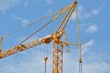 crane, baukran, load crane, crane arm, lift loads, construction work, site