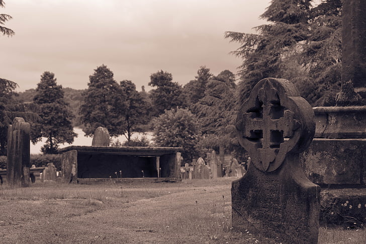 gravestone, church, churchyard, cemetery, burial, grave yard