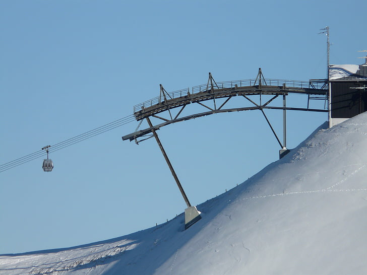 cable car, gondola, lift, skiing, ski lift, winter, building