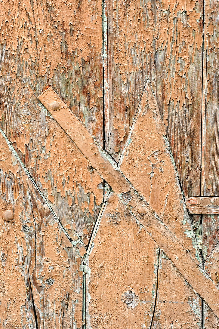 porta, fusta, color, textura, vell, ferro, pintura