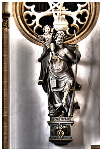 Christophorus, Dom, Paderborn, figura, Jesús, arquitectura, Centre