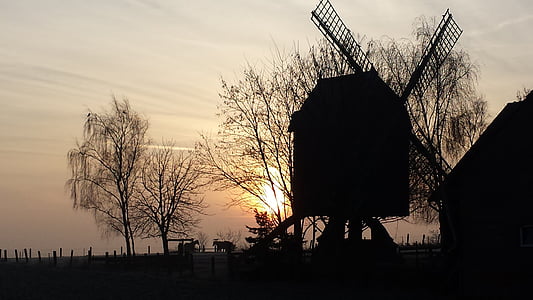 větrný mlýn, idylické, Dolní Sasko
