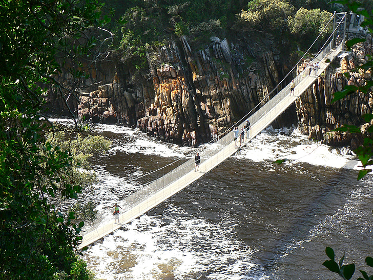 κρεμαστή γέφυρα, Tsitsikamma, το εθνικό πάρκο, Νότια Αφρική, τοπίο, Αφρική