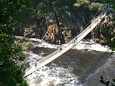 jembatan suspensi, Tsitsikamma, Taman Nasional, Afrika Selatan, pemandangan, Afrika