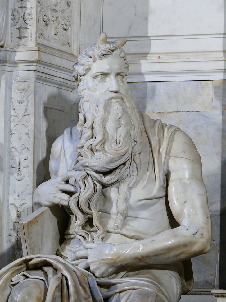 Moses, horn, statuen, San pietro i vincoli, Roma, Michelangelo, graven