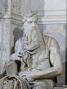 Mojžíš, rohatý, socha, městě San pietro in vincoli, Řím, Michelangelo, hrobka