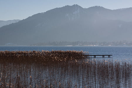 Lake, mäed, Panorama, Pank, taevas, vee, sinine