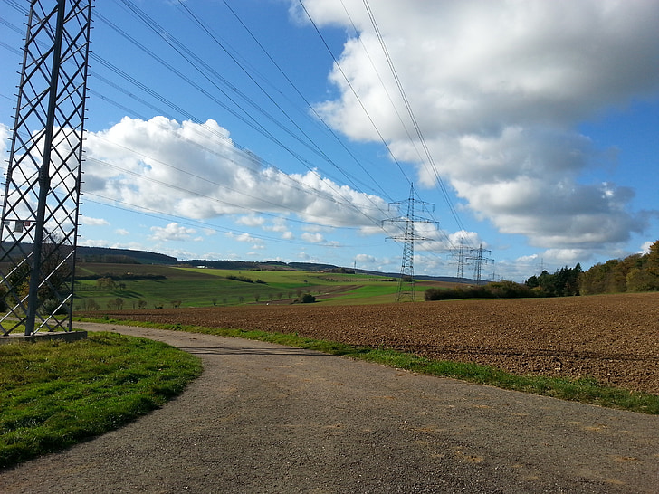 energy, nature, autumn, power poles, electricity, power Line, cable