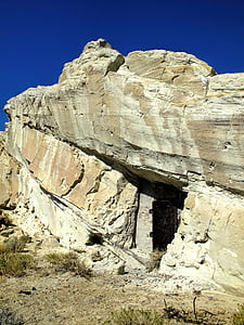 naturalne, Rock, formacji, szybu, Wyoming, kamień, szorstki