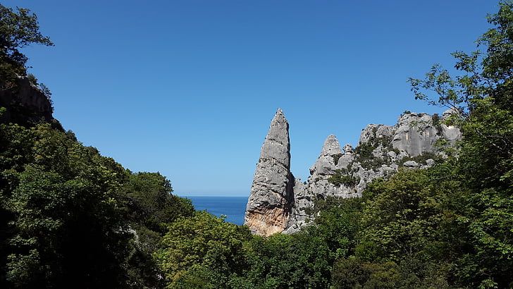 Aguglia di Goloritzé, Cala Goloritzé, Pinnacle, Monte caroddi, rocha, íngreme, Sardenha