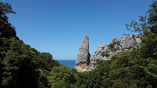 Aguglia di goloritzè, Cala goloritzè, Pinnacle, Monte caroddi, Rock, steile, Sardinië