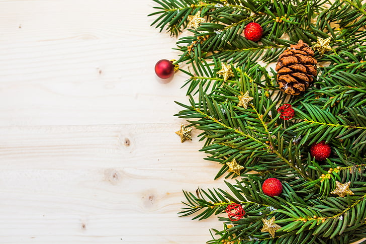 fermer, photo, Christmas, arbre, Sapin de Noël, Ball, Star