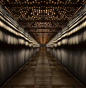 túnel, Budapest, il·luminació, a la nit, imatge de nit, arquitectura, edificis