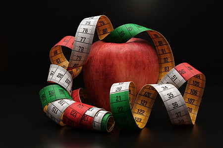 Apple, fita métrica, remover, frutas, dieta, declaração de guerra, medida